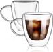 Set van 2 mokken van dubbelwandig glas - Geïsoleerde mokken van 200 ml van helder borosilicaatglas voor cappuccino, espresso, cappuccino glazen