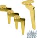 Pieds de meuble Loft, set de 4 pièces, chrome doré brillant, 15 cm