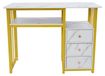 Table de manucure - Poste de travail pour salon - 3 tiroirs - Cadre en métal - 100x40x76 cm - Capacité de charge 30 kg - Aspect marbre