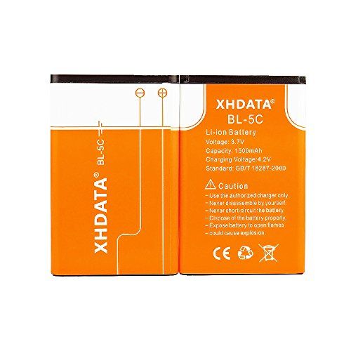 XHDATA BL-5C - Batterij voor radio - 2 stuks - 1500 mAh - Oranje