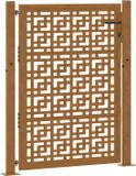 vidaXL Poort met kruisontwerp 100x125 cm weervast staal