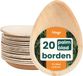 Haago – 20 Palmblad Dessertborden, 15cm – 100% Natuurlijk, Biologisch Afbreekbaar & Composteerbaar – Magnetronbestendig