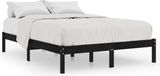 vidaXL Bedframe massief hout zwart 150x200 cm