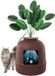 OEM BeiJingLiangPinJiaZuoKeJiWenHuaFaZhanYouXianGongSi Kattenbak in Bloempot Design - Met Plant & Schep - Bruin