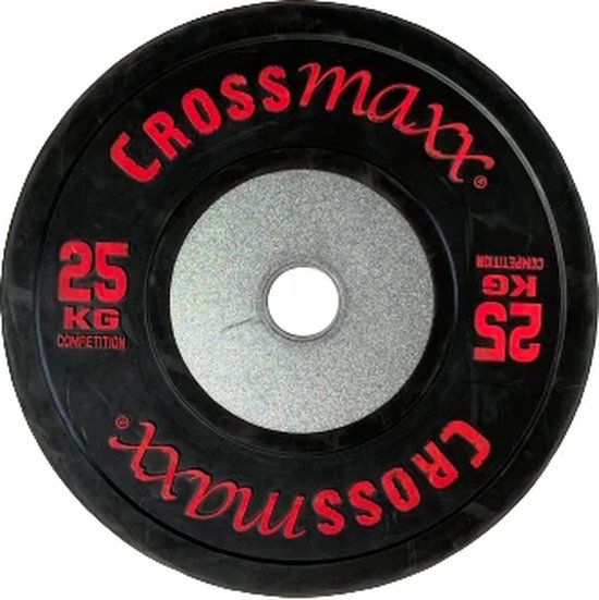 Lifemaxx Crossmaxx Competition Bumper Plate - Zwart - 50 mm - 25 kg