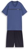 Tom Tailor Pyjamaset met logoprint - Maat 48 - blue-medium-solid