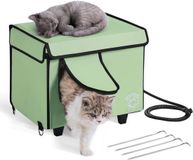VEVOR Kattenhuis Kattengrothut Verwarmd 42x33x39cm Groen (S)