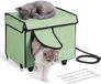VEVOR Kattenhuis Kattengrothut Verwarmd 42x33x39cm Groen (S)