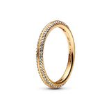 Pandora ME 14k Gold-plated ring with clear cubic zirconia