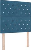 vidaXL LED Boxspringbed met matras Donkerblauw 90 x 200 cm Fluweel