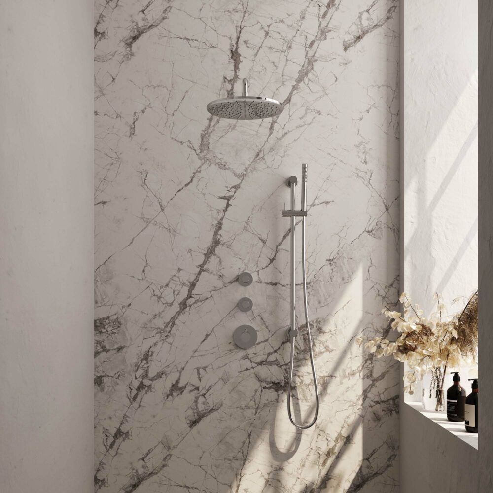 Brauer Chrome Carving Thermostatische Inbouw Regendoucheset - Chroom