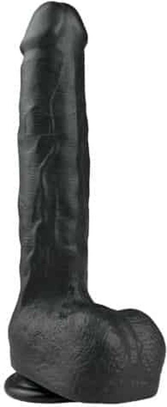 Realistische Dildo Zwart - 29.5 cm - Met Balzak & Zuignap