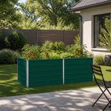 vidaXL Verhoogde Tuinbak Groen 160 x 80 x 55 cm Staal