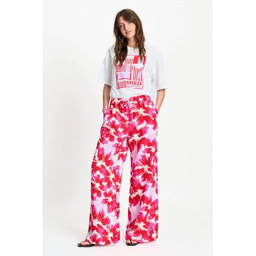 POM Amsterdam wide leg high waist gebloemde broek multi