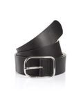 Tom Tailor - TTHELEN leren riem met afgeronde gesp - Maat 95 - black uni