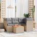 Maison Exclusive - Ensemble de meubles de jardin 5 pièces avec canapé et coussins, beige, en polyrotin