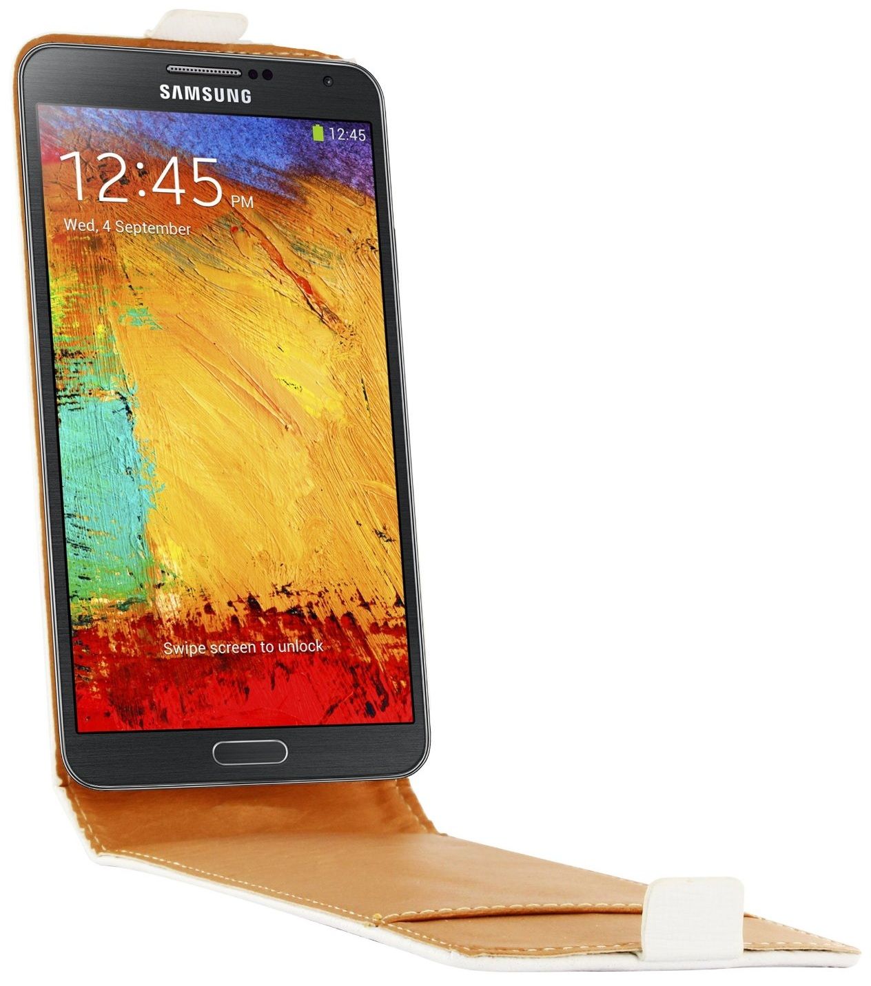 Swiss Charger SCP10134W - Mobiele telefoon behuizing - Wit - Samsung Galaxy Note 3 - Leer - Krasbestendig