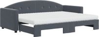 vidaXL Slaapbank met onderschuifbed, fluweel, donkergrijs, 80x200cm