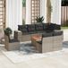 Prolenta Maison Exclusive - Tuinset voor in de tuin, 9-delig, met kussens, grijs, van polyrotan