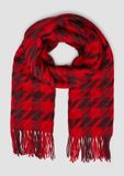 s.Oliver Pied-de-poule sjaal voor dames van polyester in rood
