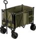 Famanu Chariot pliable avec poignée réglable et sacs de rangement supplémentaires - Vert