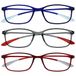 Opulize Ice 3 Stuks Super Lichtgewicht Leesbril Blauw Grijs Rood Vrouwen Mannen RRR61-37Z +2,00