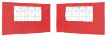 vidaXL Partytent zijwand, 2 stuks, 400 x 195 cm, rood, PE en staal