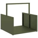 VidaXL Brandhoutrek 40x40x40 cm koudgewalst staal olijfgroen