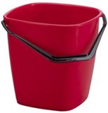 DURABLE Seau à franges rectangulaire rouge de 9,5 litres avec poignée