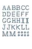 GLOREX P en D letters 13 mm A-M zelfklevend, plastic, blauw, 14,5 x 8,6 x 0,2 cm