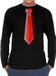 Bellatio Decorations Verkleed shirt voor heren - stropdas rood - zwart - carnaval - foute party XXL