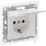 LEGRAND, SEANO 765124 Geaard stopcontact met verhoogde aanraakbeveiliging en klapdeksel IP44, steekklemmen, 16 A, 250 V, kleur: ultrawit