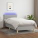 Maison Exclusive - Lit boxspring avec matelas et éclairage LED, gris, 80x200 cm, textile