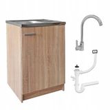 STAMAR Keukenkast 60cm met Wastafel + Wastafelkraan - Eik Sonoma
