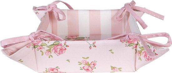 Clayre & Eef Broodmand - 35x35x8 cm - Roze Katoen Rozen