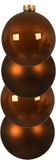 Decoris Boules de Noël - 4 pièces - Marron cannelle - 10 cm - Verre