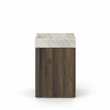 Saniclass Chaci Toiletmeubelset - 40x65cm - 1 deur - 1 kraangat - rechts - fontein natuursteen marmer - noten