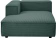 Vente-unique Chaise longue avec accoudoir gauche en velours côtelé vert RUZOLO