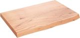 vidaXL - Wastafelblad - 60x40x(2-4) cm - Behandeld Massief Hout - Lichtbruin