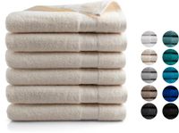 DoubleDry XL Handdoeken 70 x 140 - set van 6 - Hotel kwaliteit 500 g/m2 - 6x Crème