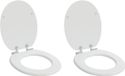 vidaXL Abattant de toilette 2 pièces Blanc Bois travaillé 44 x 38 cm