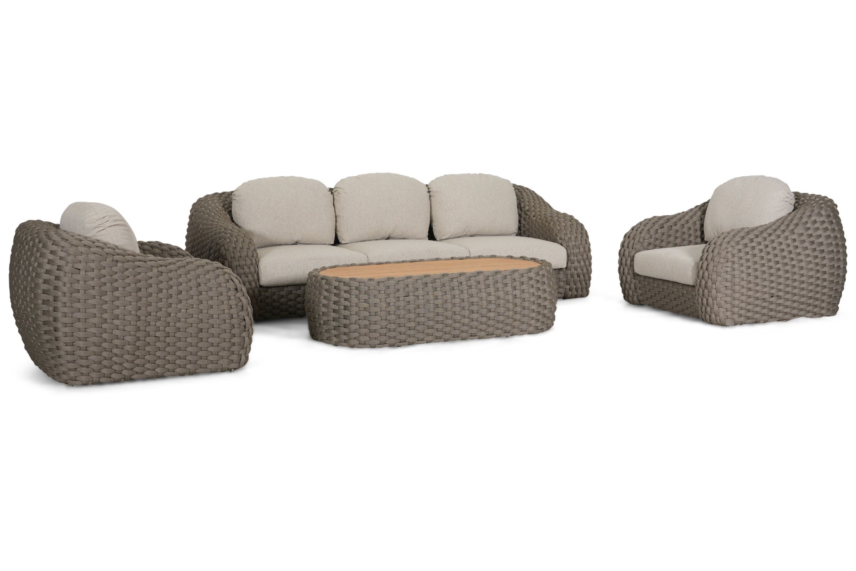 Santika Furniture Santika Corda stoel-bank loungeset 4 delig