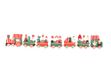 Ciao Kersttrein (42cm: locomotief + 6 wagens), houten decoratie, rood/groen