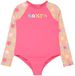 Roxy Check Tw Junior Shorty à manches longues et fermeture éclair dans le dos rose 5 ans fille