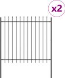 vidaXL Tuinhek WOERDEN 2 stuks 3,4 x 1,5 m Poedergecoat staal Grijs