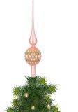 Inge-glas Inge Christmas Goods kerstboom piek gedecoreerd - lichtroze - glas - 31 cm