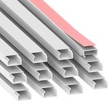 Habengut kabelgoot (zelfklevend) 22x12 mm van PVC, kleur: wit, lengte 12 m (12 stuks á 1 meter)