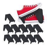 Relaxdays schoenen organizer, set van 12, tot maat 39, antislip, kunststof, schoenenstapelaar voor schoenenrek, zwart