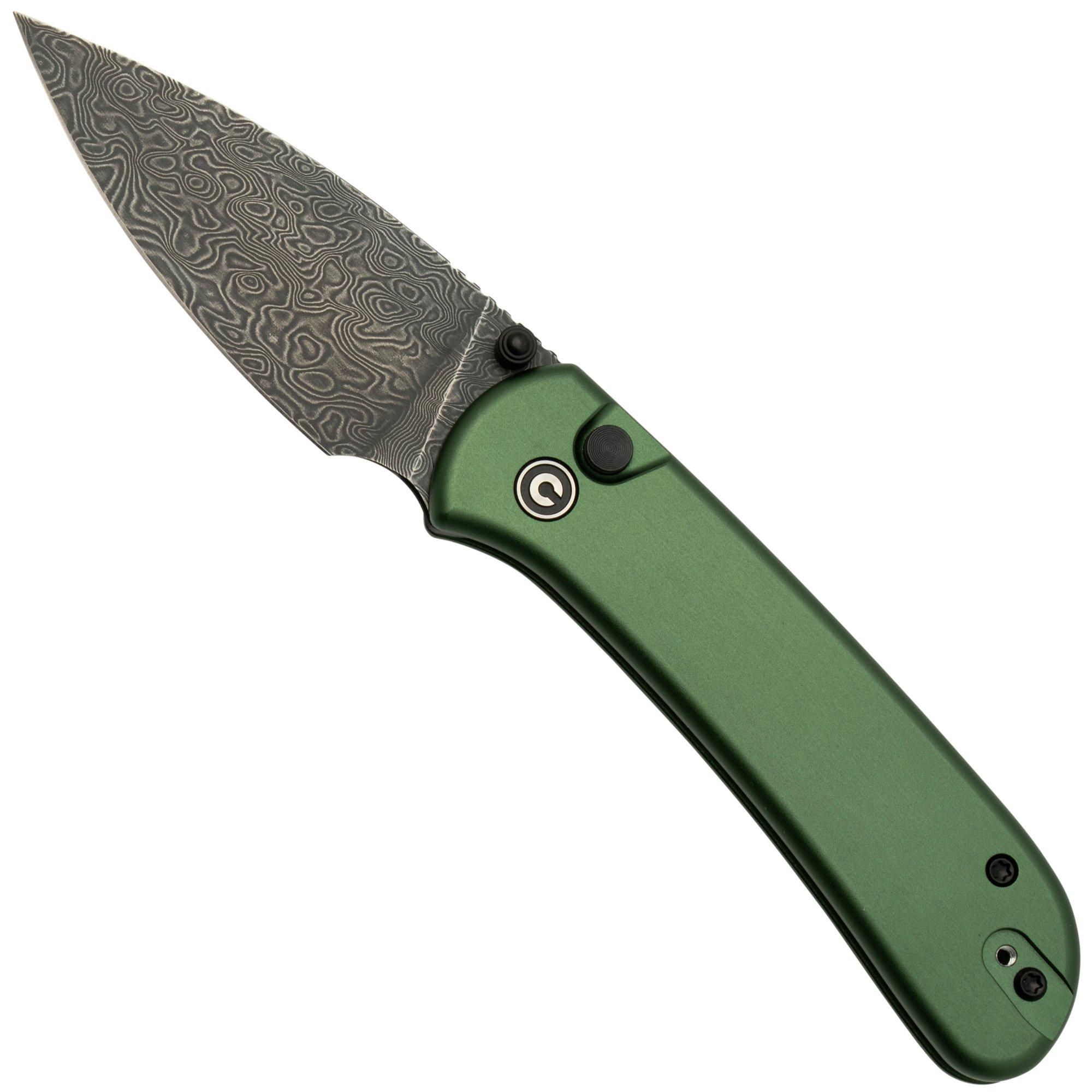 Civivi Qubit C22030E-DS1 Damascus Green Aluminium zakmes