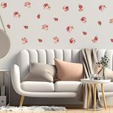 Muursticker motief PIVOINES - Muursticker natuur en bloemen - Muursticker Wall Sticker Deco voor slaapkamer en woonkamer - met 14 bloemen - 30 x 30 cm